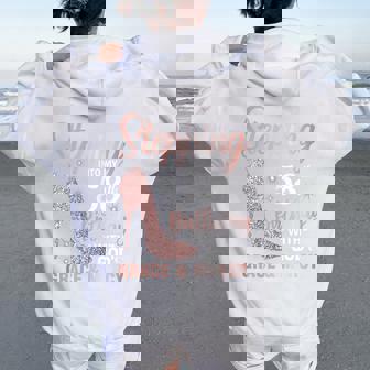 Stepping Into My 58Th Birthday 58 Year Old Bday Women Oversized Hoodie Back Print - Thegiftio