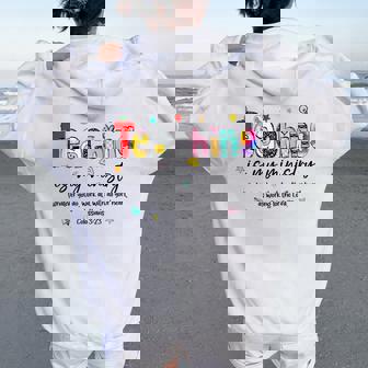 Teaching Is My Ministry God Christian Teacher Back To School Women Oversized Hoodie Back Print - Thegiftio