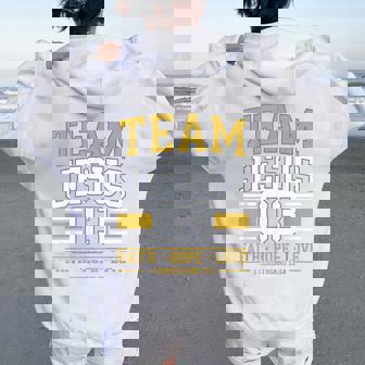 Team Jesus 03 Faith Hope Love Family Matching Christian Women Oversized Hoodie Back Print - Thegiftio