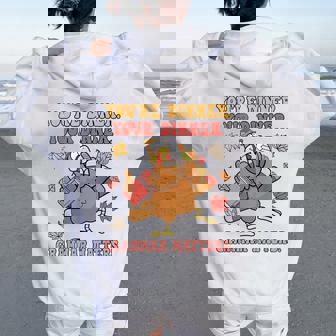 Thanksgiving Grammar Thankful English Teacher Fall Turkey Women Oversized Hoodie Back Print - Thegiftio