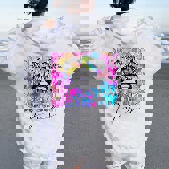 Tie Dye Birthday Girl Colorful Bday Party For Girls Women Oversized Hoodie Back Print | Seseable FR