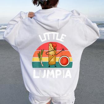 Toddler Boys Little Lumpia Cute Baby Girls Filipina Filipino Women Oversized Hoodie Back Print - Thegiftio UK