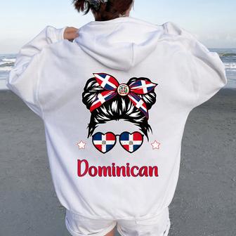 Toddler Girl Dominican Republic- Flag Hispanic Heritage Women Oversized Hoodie Back Print | Mazezy