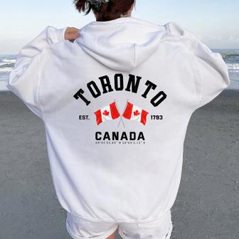 Toronto Canadá Ciudad Natal Toronto Amigo Regaloiaje A Toronto Cuello Women Oversized Hoodie Back Print - Regaloses