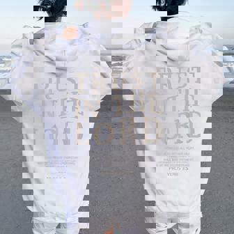 Trust The Lord Religious On Back Christian Faith Bible Verse Women Oversized Hoodie Back Print | Mazezy