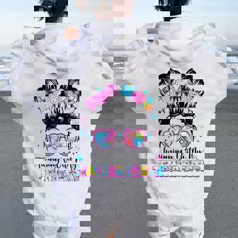 Twinning With My Teacher Bestie Twin Day Friends Teacher Women Oversized Hoodie Back Print | Mazezy