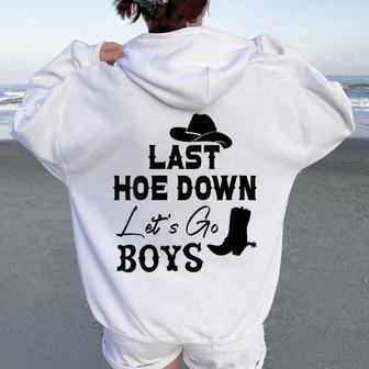 Última Camisa De Azada Abajoúltima Fiesta De Azada Abajolets Go Boys Cuello Women Oversized Hoodie Back Print - Regaloses