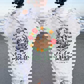 Vacation Tropical Pura Vida Sloth Costa Rica Women Oversized Hoodie Back Print | Seseable UK