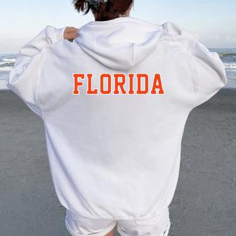 Vintage Florida Florida Retro Orange Blue Fl Women Oversized Hoodie Back Print - Thegiftio