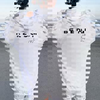 White Freedom For Women Women Oversized Hoodie Back Print | Seseable CA