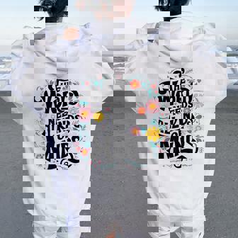 The World Needs All Kinds Of Minds Special Education Teacher Women Oversized Hoodie Back Print - Thegiftio