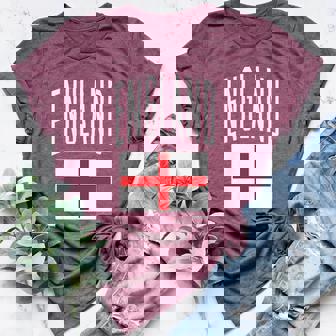 England Flag English Football Soccer Fan Men Women Kids Women's Heather T-Shirt | Mazezy