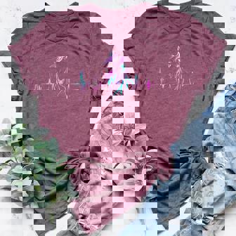 Horse Heartbeat For Women Girls Equestrian Horseback Riding Women's Heather T-Shirt | Mazezy