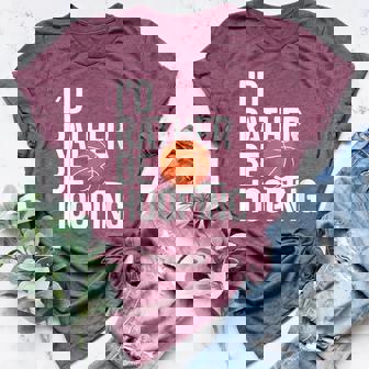 I'd Rather Be Hooping Basketball Women's Heather T-Shirt | Mazezy