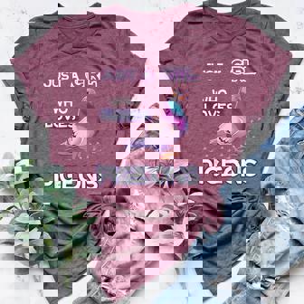 Just A Girl Who Loves Pigeons Pigeon Lover Owner Quote Women's Heather T-Shirt | Mazezy