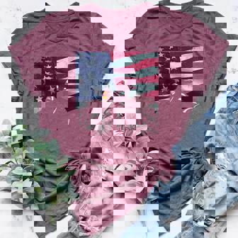 Motorcycle US Flag Biker Motorbike Patriotic Men Women Kids Women's Heather T-Shirt | Mazezy