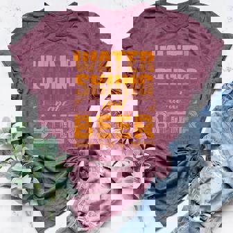 Waterskiing And Beer Waterski Water Skiing Ski Apparel Women's Heather T-Shirt | Mazezy