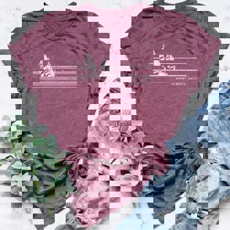 Newport Beach CA Vintage Sailing 70s Nautical Sailboat For Men Women Girls Kids Women's Heather T-Shirt | Mazezy