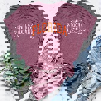 Vintage Florida Men Florida Women Retro Blue Orange FL Tee Women's Heather T-Shirt | Mazezy