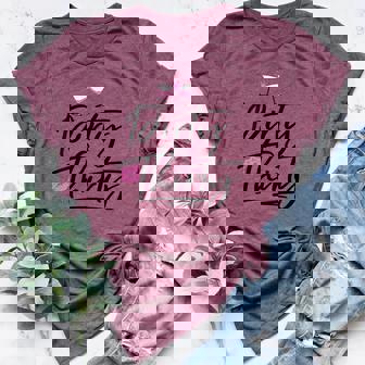 Womens Dirty Thirty 30th Birthday Cheer Martinis With Lips Women's Heather T-Shirt | Mazezy