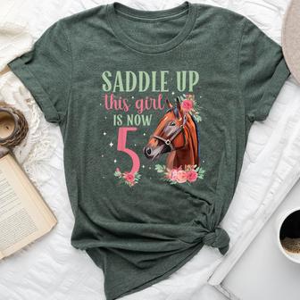 5Th Horse Birthday Party Five Year Old Horse Birthday Bella Canvas T-shirt - Thegiftio UK
