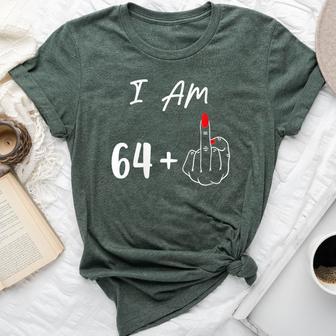 I Am 64 Plus 1 Middle Finger For A 65Th Birthday Bella Canvas T-shirt - Thegiftio UK
