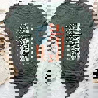 American Usa Flag Christian Cross Jesus 4Th Of July Bella Canvas T-shirt - Thegiftio