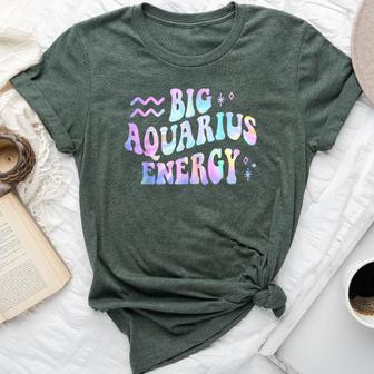 Aquarius Big Energy Retro Smile Flower Zodiac Birthday Bella Canvas T-shirt - Thegiftio UK
