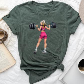 Athletic Woman Lifting Weights Bella Canvas T-shirt - Thegiftio