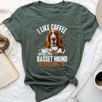 Basset Hound Dog Breed I Like Coffee My Basset Hound And Bella Canvas T-shirt - Thegiftio