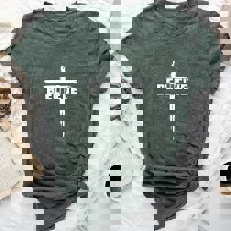 Believe Christian Cross For Christians Women Bella Canvas T-shirt | Mazezy