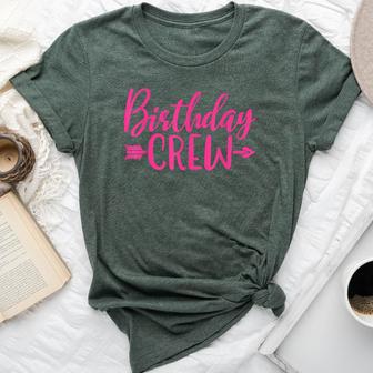 Birthday Crew Pink Girls Matching Group Birthday Party Bella Canvas T-shirt - Thegiftio UK