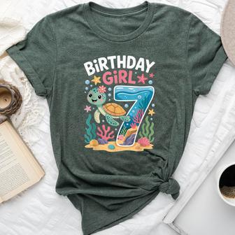 Birthday Girl 7Th Sea Turtle Ocean Aquarium Bella Canvas T-shirt - Thegiftio UK