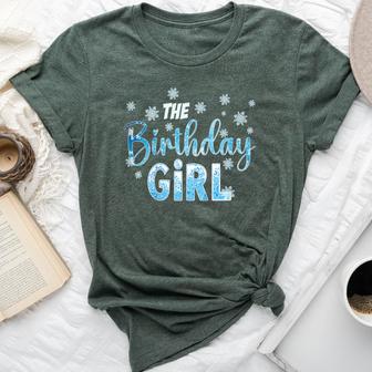 The Birthday Girl Snowflakes Themed Matching Birthday Bella Canvas T-shirt - Thegiftio UK