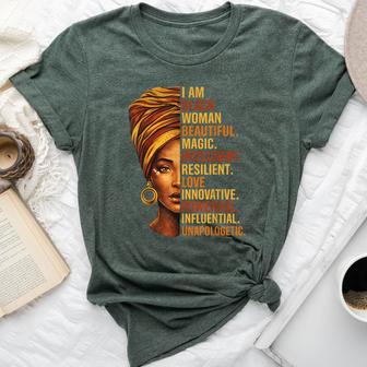I Am Black Woman Black History Bhm Melanin African Womens Bella Canvas T-shirt - Thegiftio UK