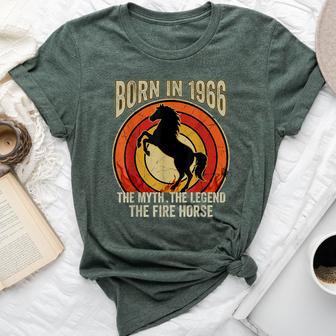 Born In 1966 The Myth The Legend The Fire Horse Retro 60Th Bella Canvas T-shirt - Thegiftio UK
