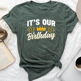 Boy Girl Twins Birthday Twin Identical It's Our Birthday Cute Celebrate Twins Twin Bella Canvas T-shirt - Thegiftio
