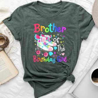 Brother Of Birthday Girl Skater Roller Skate Family Party Bella Canvas T-shirt - Thegiftio UK