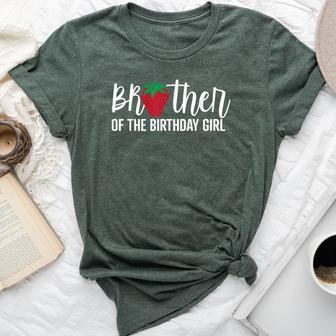 Brother Of The Birthday Girl Strawberry Bday Party Theme Bella Canvas T-shirt - Thegiftio UK