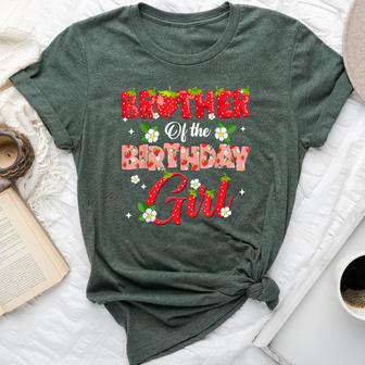 Brother Of The Birthday Girl Strawberry Berry Sweet One Two Bella Canvas T-shirt - Thegiftio UK