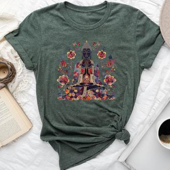 Buddha Floral Vintage Flower Yoga Buddhism Yogi Buddhist Bella Canvas T-shirt - Thegiftio UK