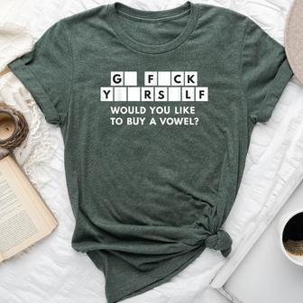 Would You Like To Buy A Vowel Adult Sarcastic Bella Canvas T-shirt | Mazezy