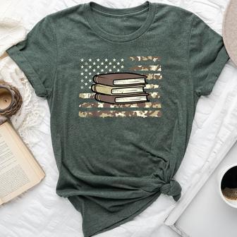 Camo Across America Read Reading Book Librarian Women Bella Canvas T-shirt - Thegiftio UK