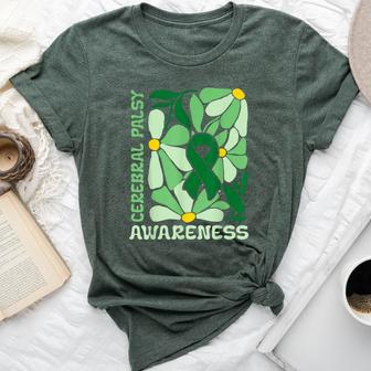 Cerebral Palsy Awareness Retro Floral Bella Canvas T-shirt - Thegiftio UK