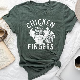 Chicken Fingers Middle Fingers Chicken Bella Canvas T-shirt - Thegiftio UK
