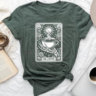 The Coffee Tarot Cards Skeleton Coffee Tarot Card Bella Canvas T-shirt - Thegiftio UK