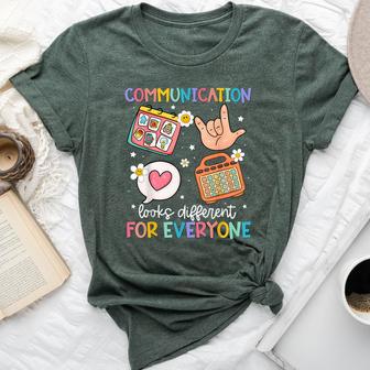 Communication Looks Different For Everyone Sped Teacher Asd Bella Canvas T-shirt - Thegiftio UK