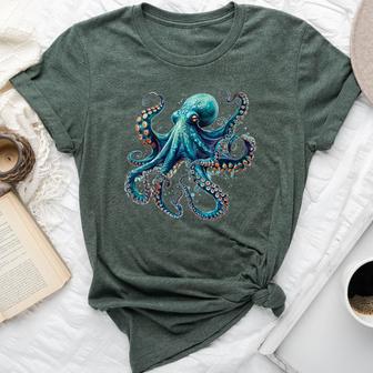 Cool Blue Octopus Bella Canvas T-shirt - Thegiftio UK
