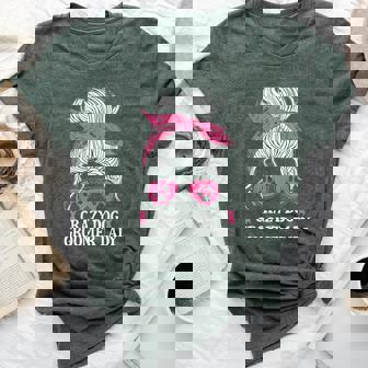 Crazy Dog Groomer Lady Messy Bun Grooming Puppies Dog Lover Bella Canvas T-shirt - Thegiftio