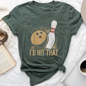 Cute And Bowling Id Hit That Quote Women Bella Canvas T-shirt | Mazezy